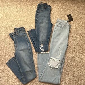 3 pairs of Fashion Nova Size 3/26 Jeans